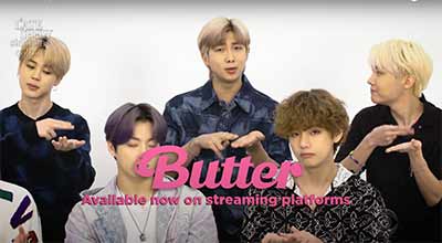 BTS hand gesture "spredding butter"