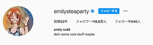 エミリーラッドのインスタフォロワー数